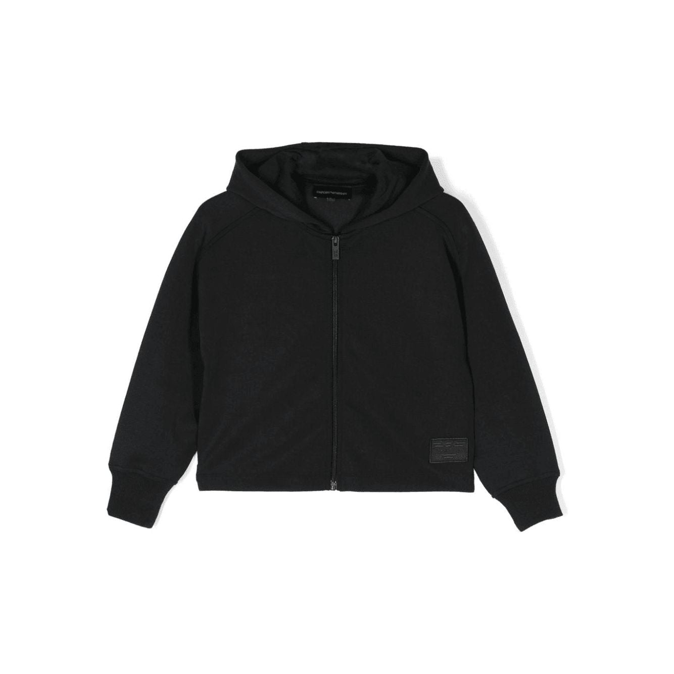 EMPORIO ARMANI logo-patch zip-up hoodie