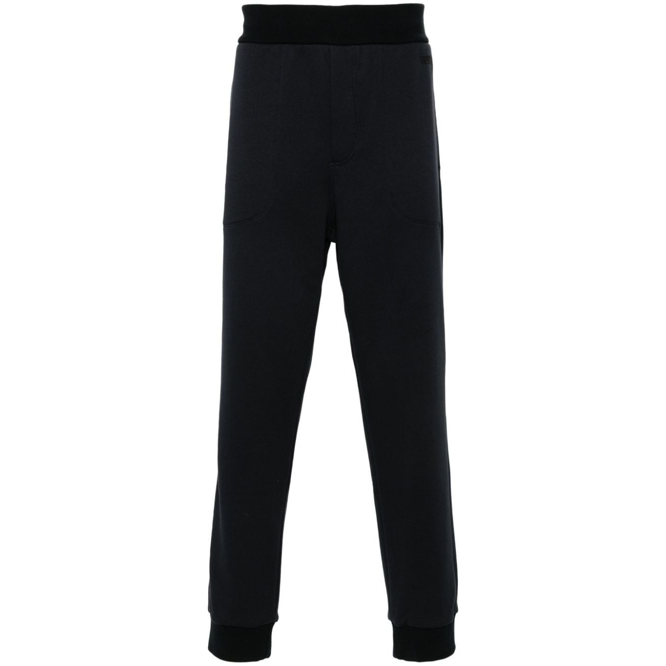 ZEGNA LOGO-EMBROIDERED COTTON BLEND JOGGERS