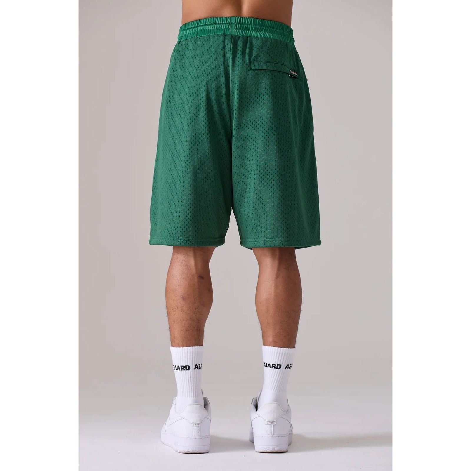 AZAT MARD LES GENS NAVY/GREEN MESH SHORTS - Yooto