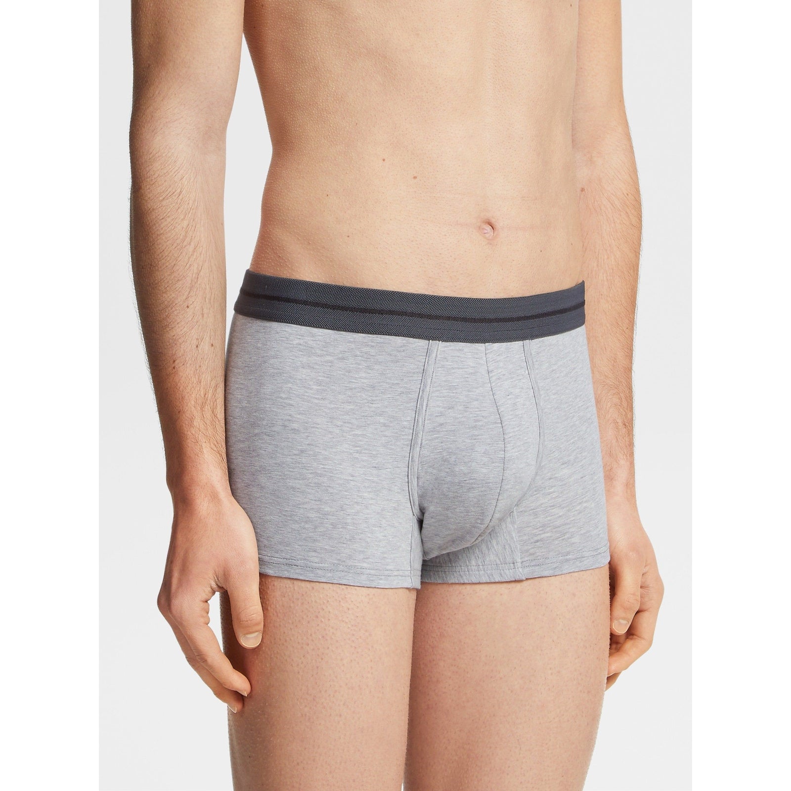 ZEGNA GREY STRETCH COTTON BLEND TRUNKS