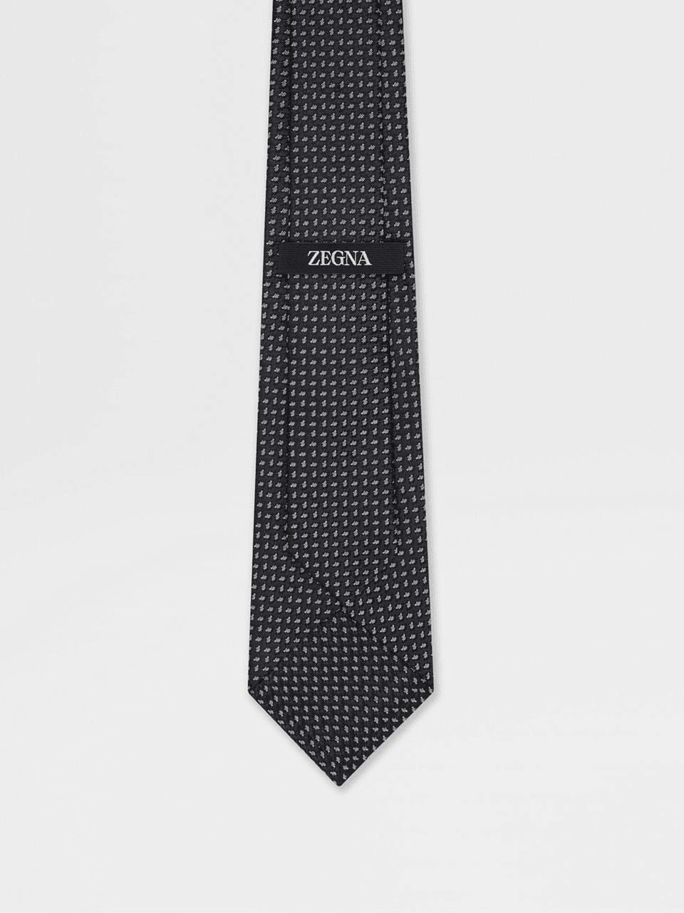 ZEGNA DARK BLUE SILK TIE