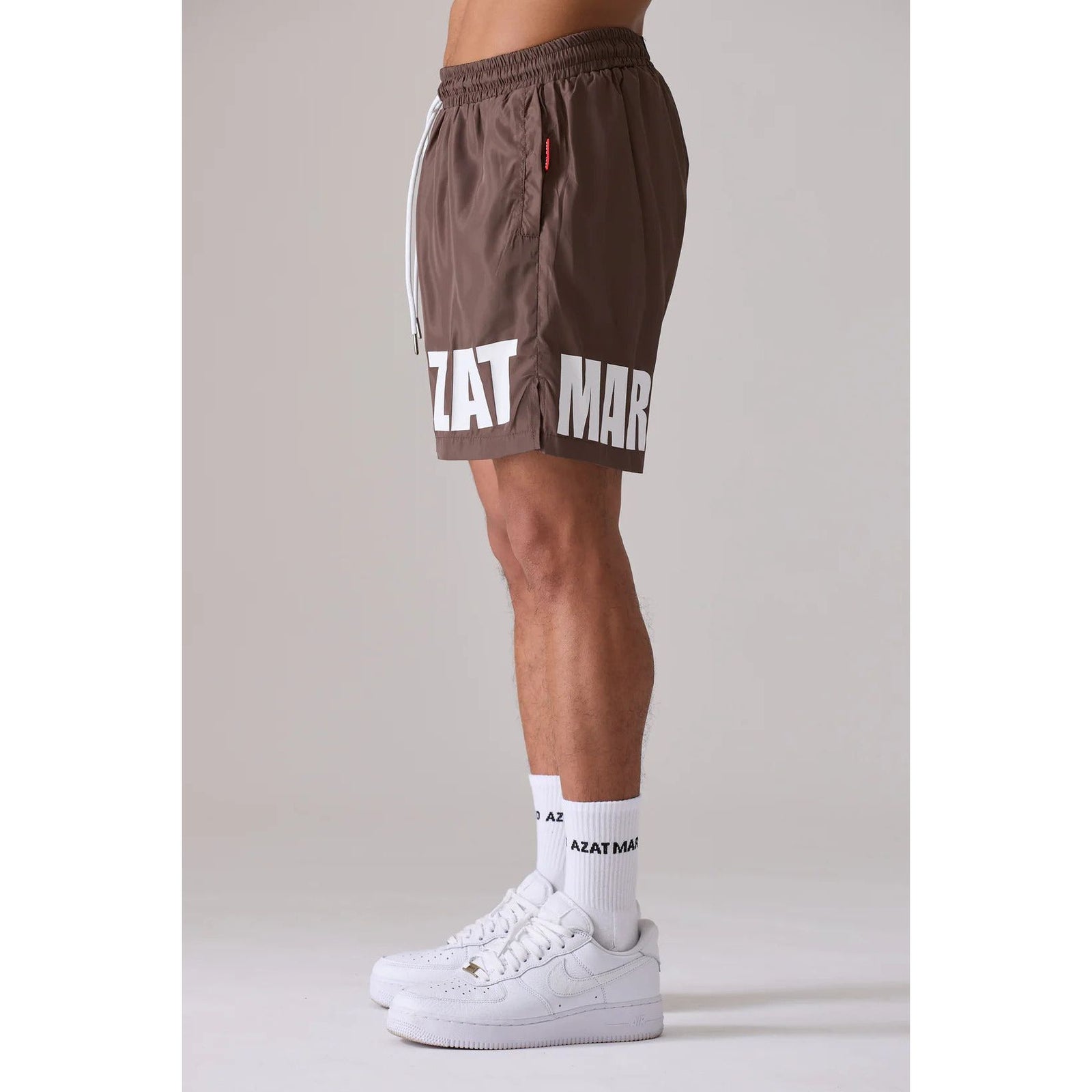 AZAT MARD BLACK/BLACK IMPACT LOGO SWIM SHORTS - Yooto