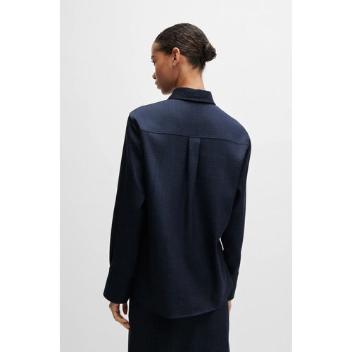 Load image into Gallery viewer, BOSS REGULAR-FIT BLOUSE IN DENIM-EFFECT TWILL
