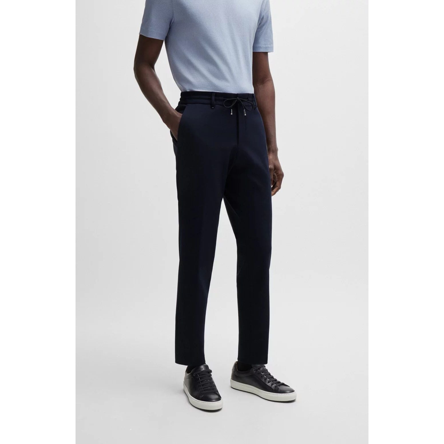 BOSS SLIM-FIT TROUSERS IN STRETCH JERSEY