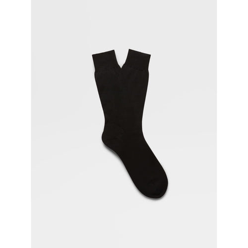 Load image into Gallery viewer, ZEGNA Plain Black Mid Calf Socks
