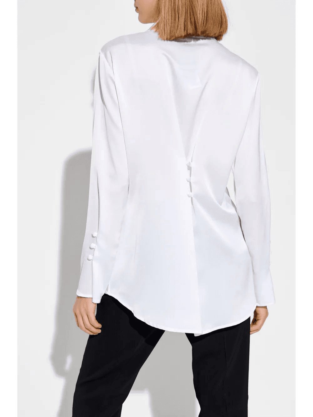 EMPORIO ARMANI rear-button satin shirt