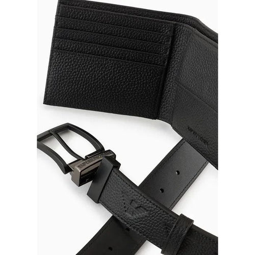 Load image into Gallery viewer, EMPORIO ARMANI GIFT BOX WITH LEATHER WALLET AND BELT WITH ALL-OVER EMBOSSED EAGLE - Yooto
