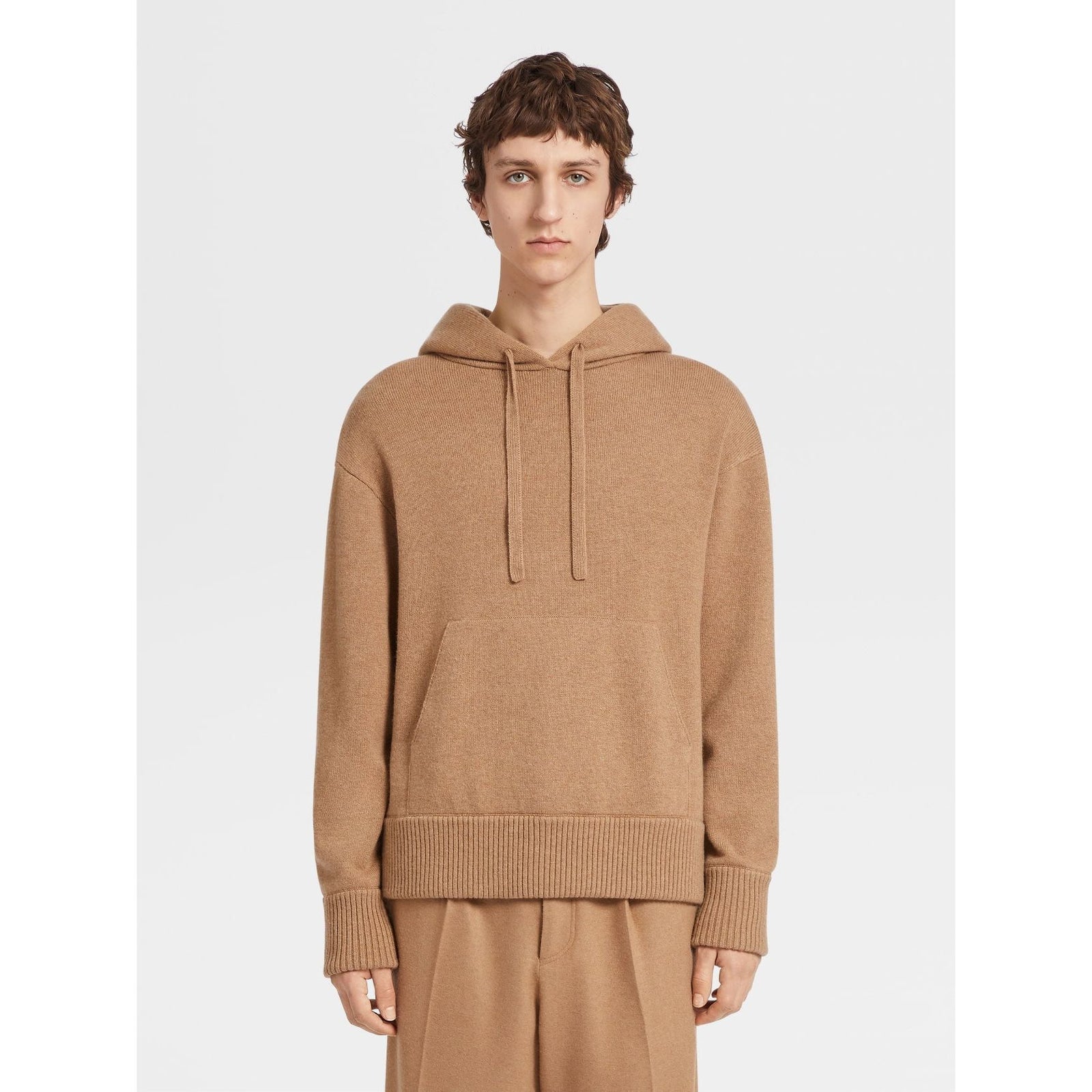 ZEGNA Camel Oasi Cashmere Hoodie