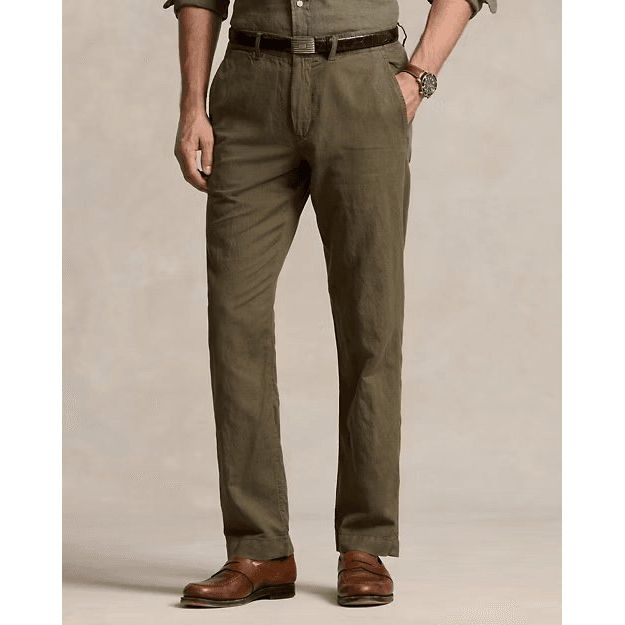 RALPH LAUREN Straight Fit Linen-Cotton Trouser