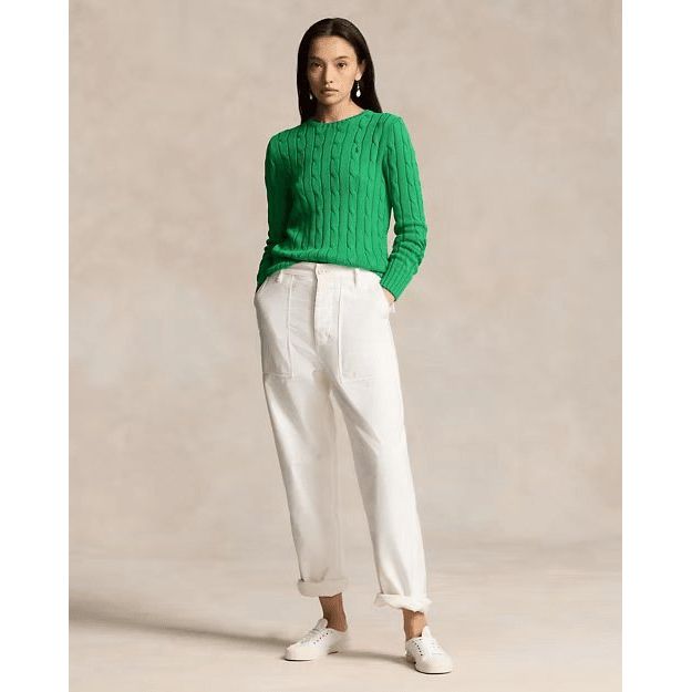 RALPH LAUREN Cable-Knit Cotton Crewneck Jumper