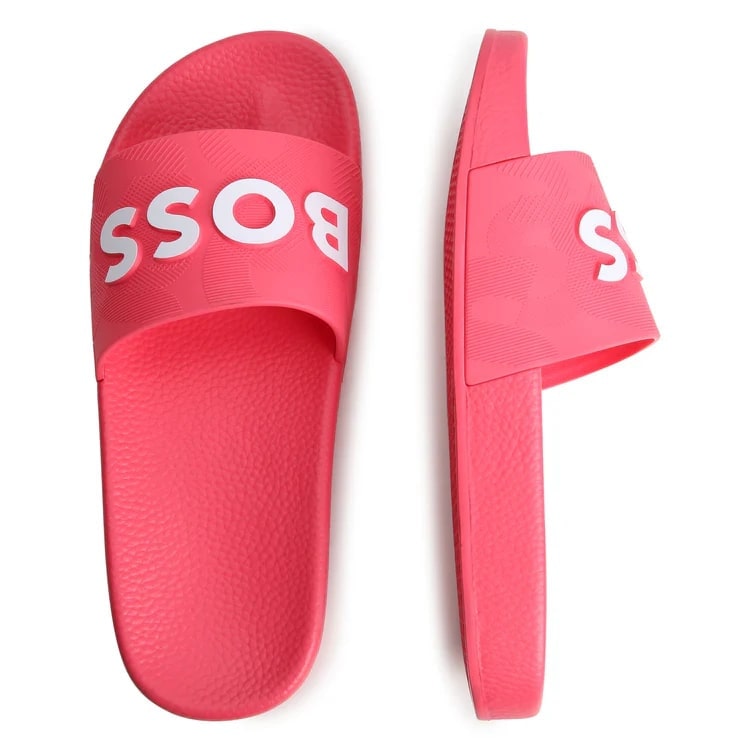 BOSS KIDS KIDS' SLIDES WITH CONTRAST LOGO - Yooto