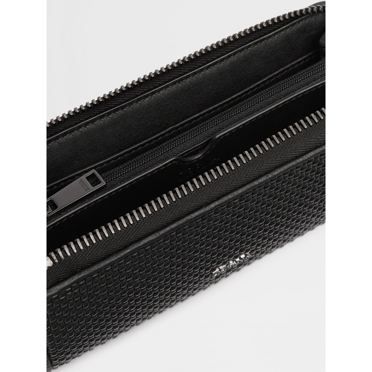 ZEGNA BLACK PELLETESSUTA™ LEATHER CONTINENTAL PHONE WALLET