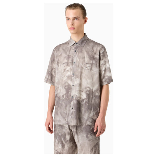 Load image into Gallery viewer, EMPORIO ARMANI ASV LYOCELL-BLEND OVERSIZED, SHORT-SLEEVED SHIRT WITH ALL-OVER PRINT - Yooto
