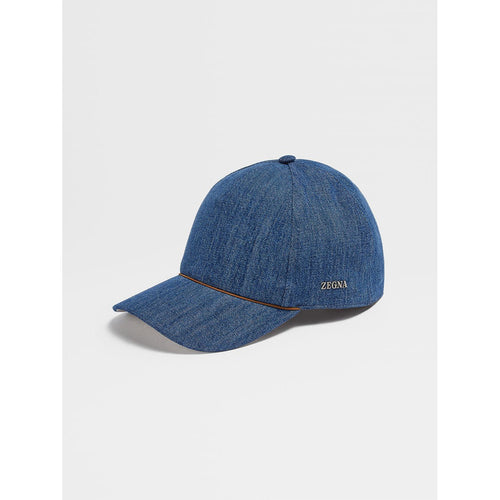 Load image into Gallery viewer, ZEGNA DENIM COTTON BASEBALL CAP
