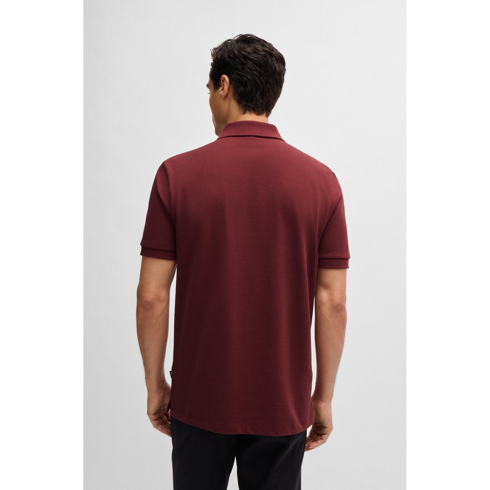 BOSS PALLAS COTTON POLO SHIRT WITH EMBROIDERED LOGO