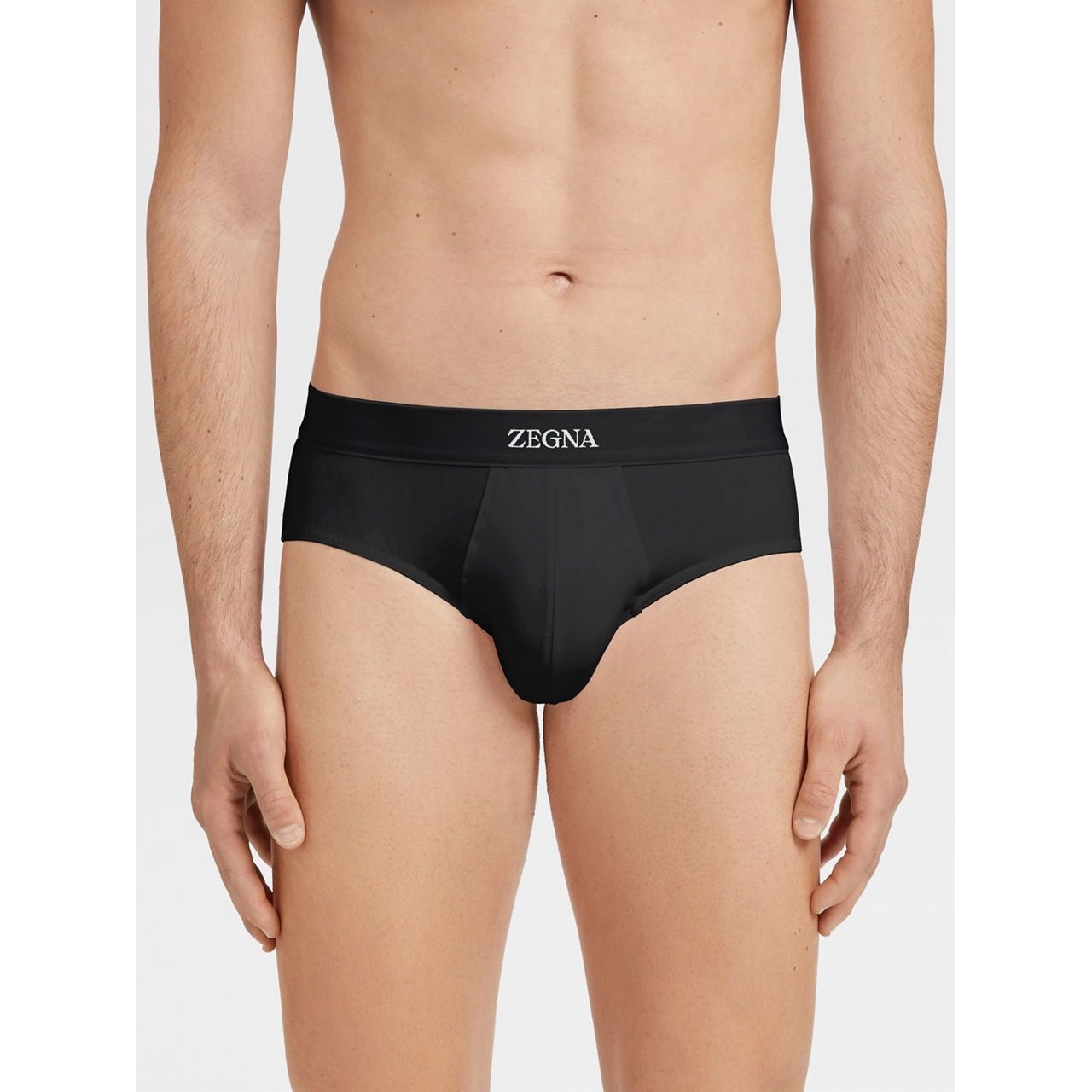 ZEGNA BLACK STRETCH COTTON MIDI BRIEF