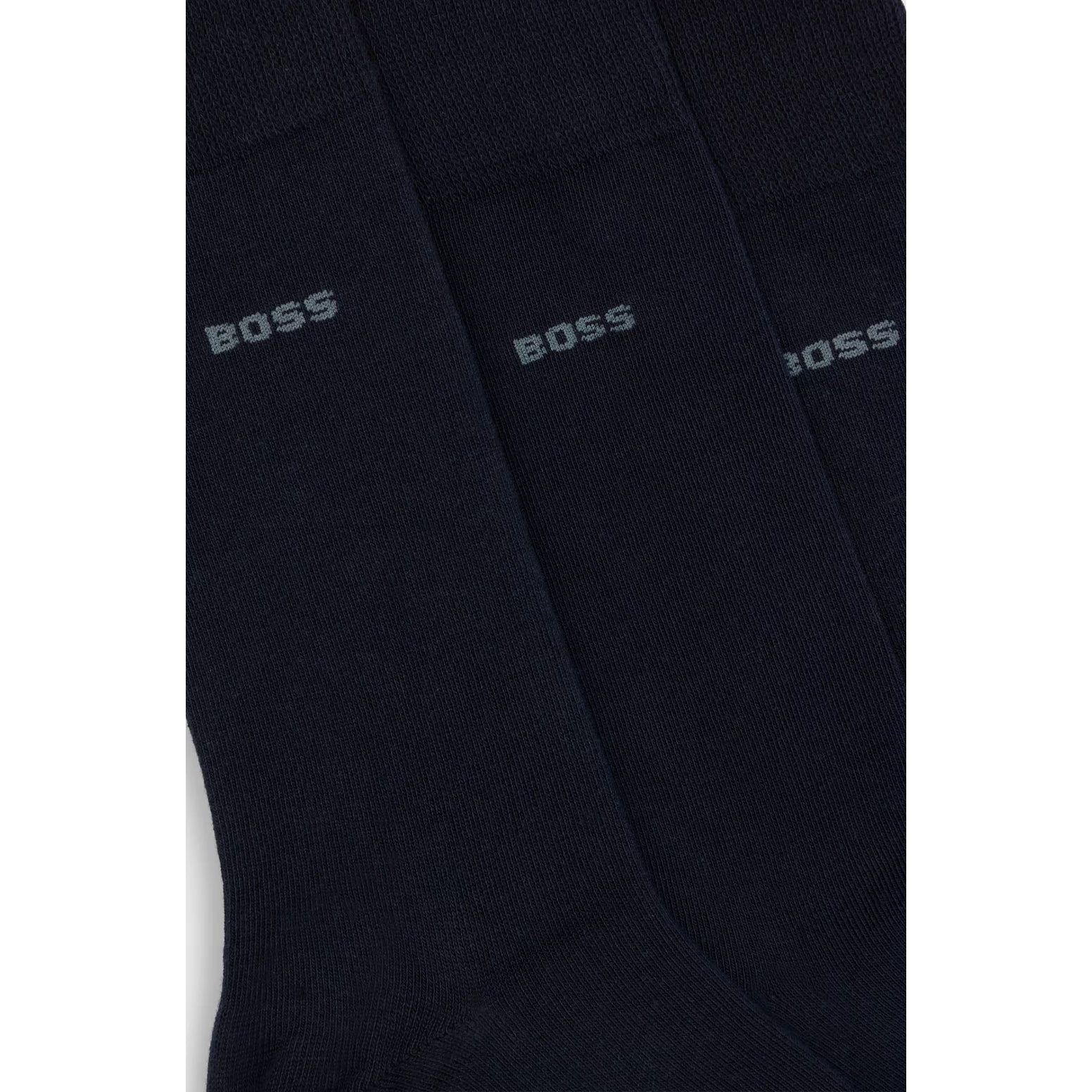 BOSS THREE-PACK OF REGULAR-LENGTH SOCKS IN STRETCH FABRIC