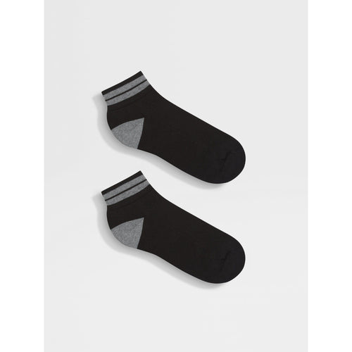 Load image into Gallery viewer, ZEGNA BLACK COTTON BLEND SOCKS
