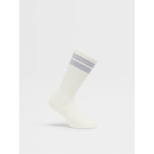 Load image into Gallery viewer, ZEGNA WHITE COTTON BLEND SOCKS
