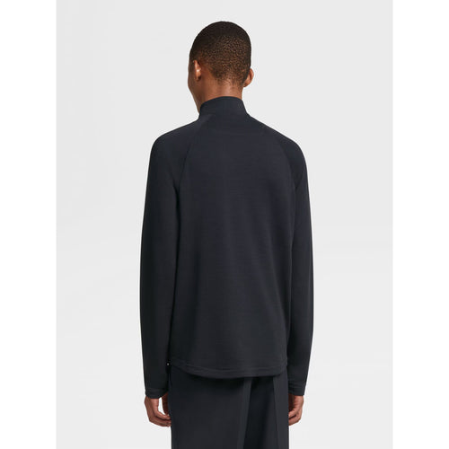 Load image into Gallery viewer, ZEGNA NAVY BLUE TECHMERINO™ WOOL FULL ZIP SWEATSHIRT
