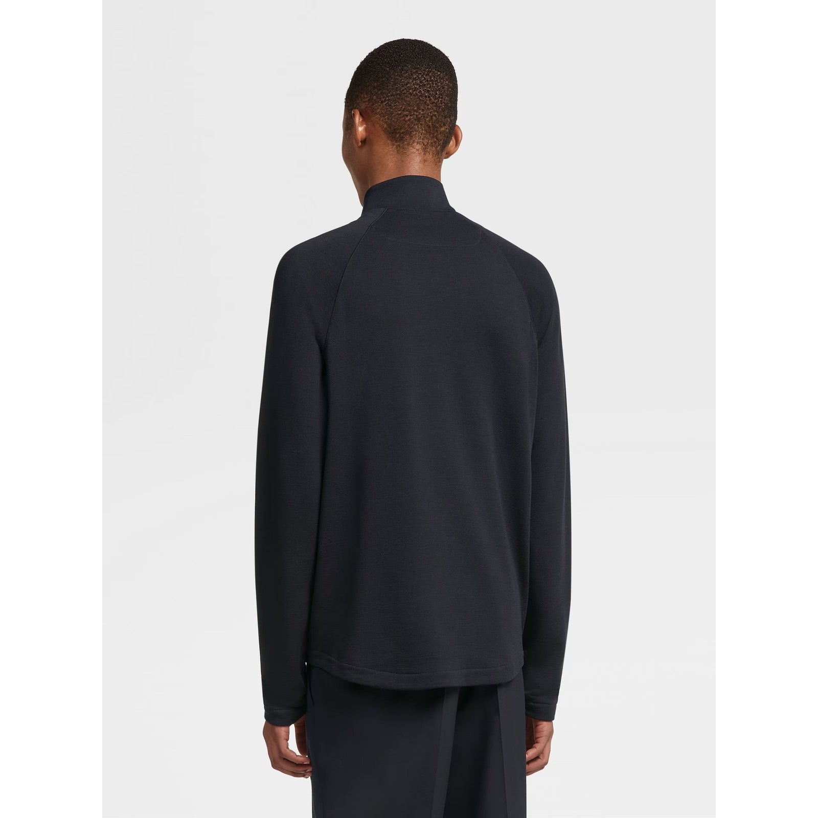 ZEGNA NAVY BLUE TECHMERINO™ WOOL FULL ZIP SWEATSHIRT