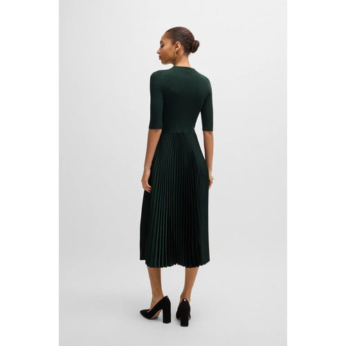 Load image into Gallery viewer, BOSS CROPPED-SLEEVE DRESS WITH PLISSÉ SKIRT
