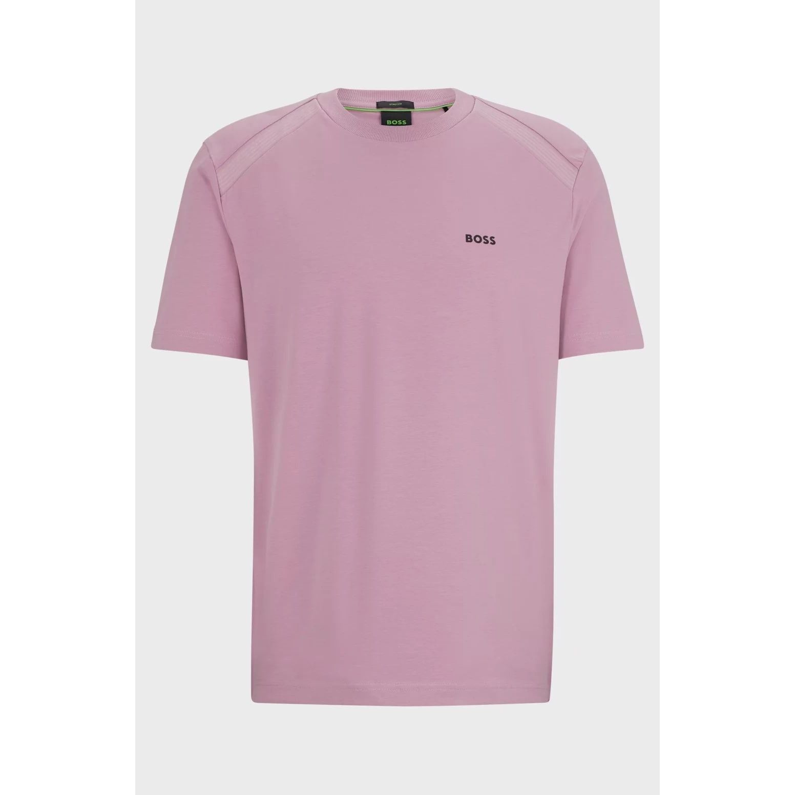 BOSS STRETCH-COTTON T-SHIRT WITH CREW NECKLINE AND LOGO DETAIL