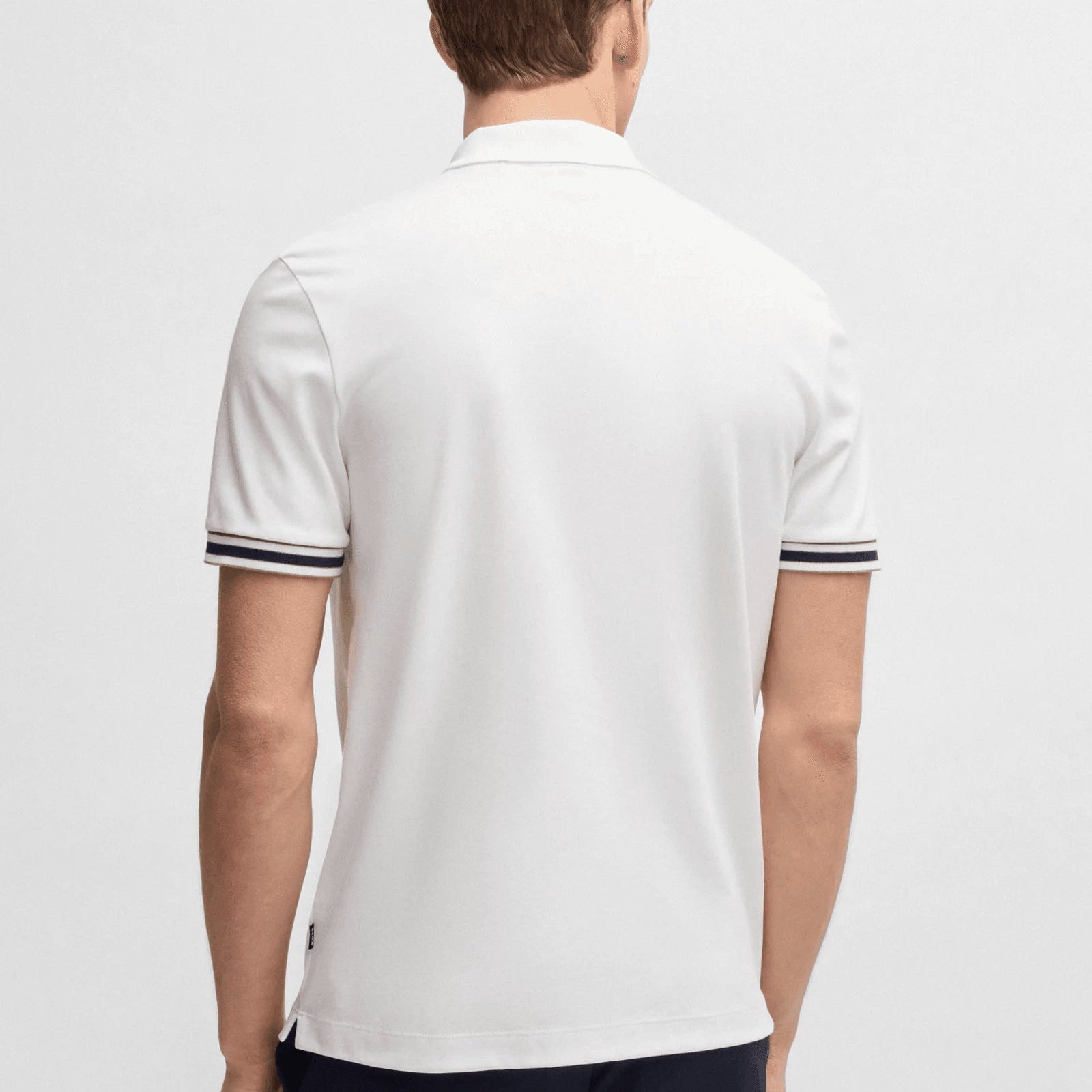 BOSS Interlock-cotton polo shirt with contrast tipping