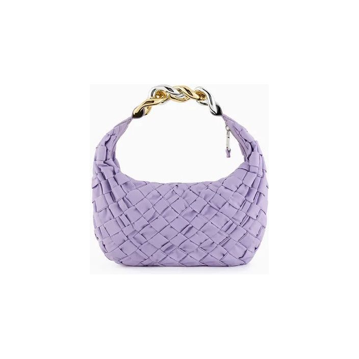 EMPORIO ARMANI ASV WOVEN RECYCLED NYLON HANDBAG WITH CHAIN HANDLE - Yooto