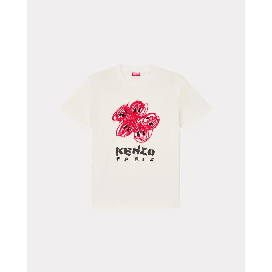 KENZO 'KENZO DRAWN VARSITY' LOOSE EMBROIDERED T-SHIRT - Yooto