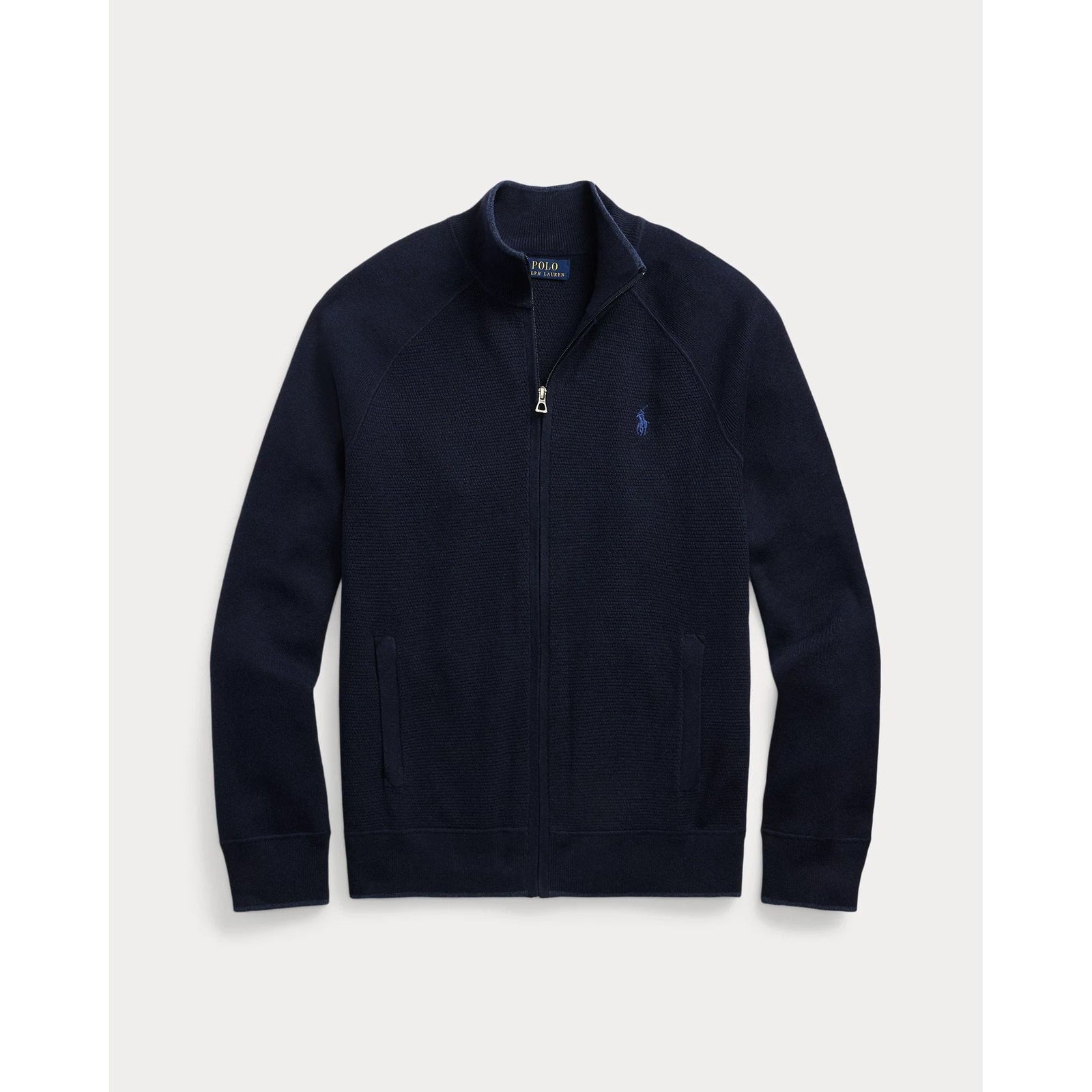 POLO RALPH LAUREN TEXTURED COTTON FULL-ZIP JUMPER