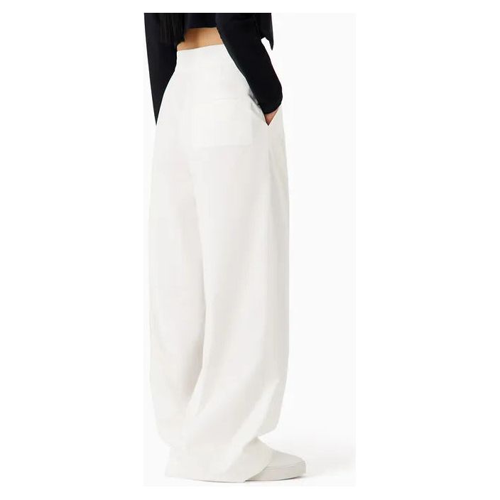 EMPORIO ARMANI HIGH-RISE COTTON-BLEND PALAZZO TROUSERS