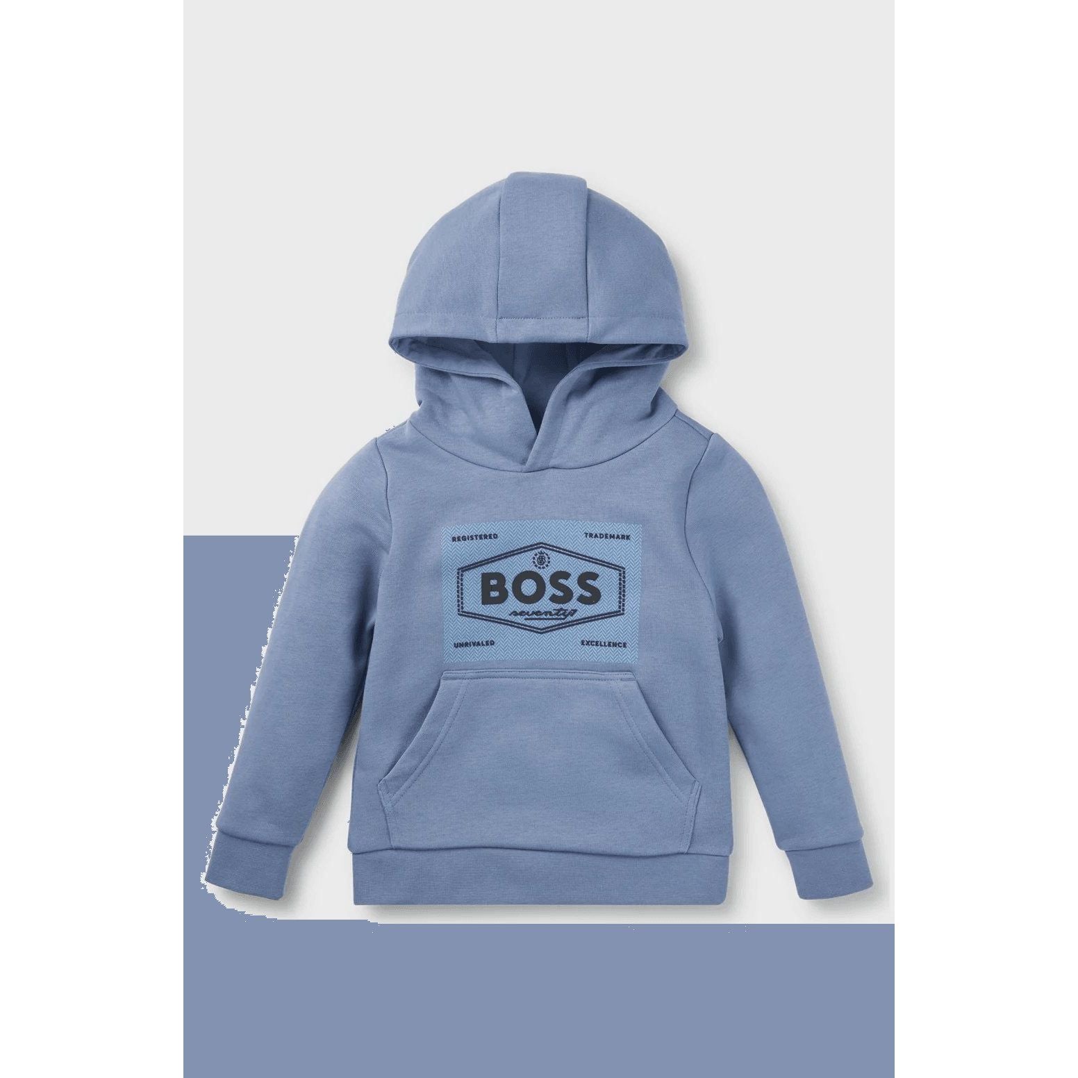 BOSS KIDS' HOODIE IN COTTON-BLEND FLEECE WITH LOGO