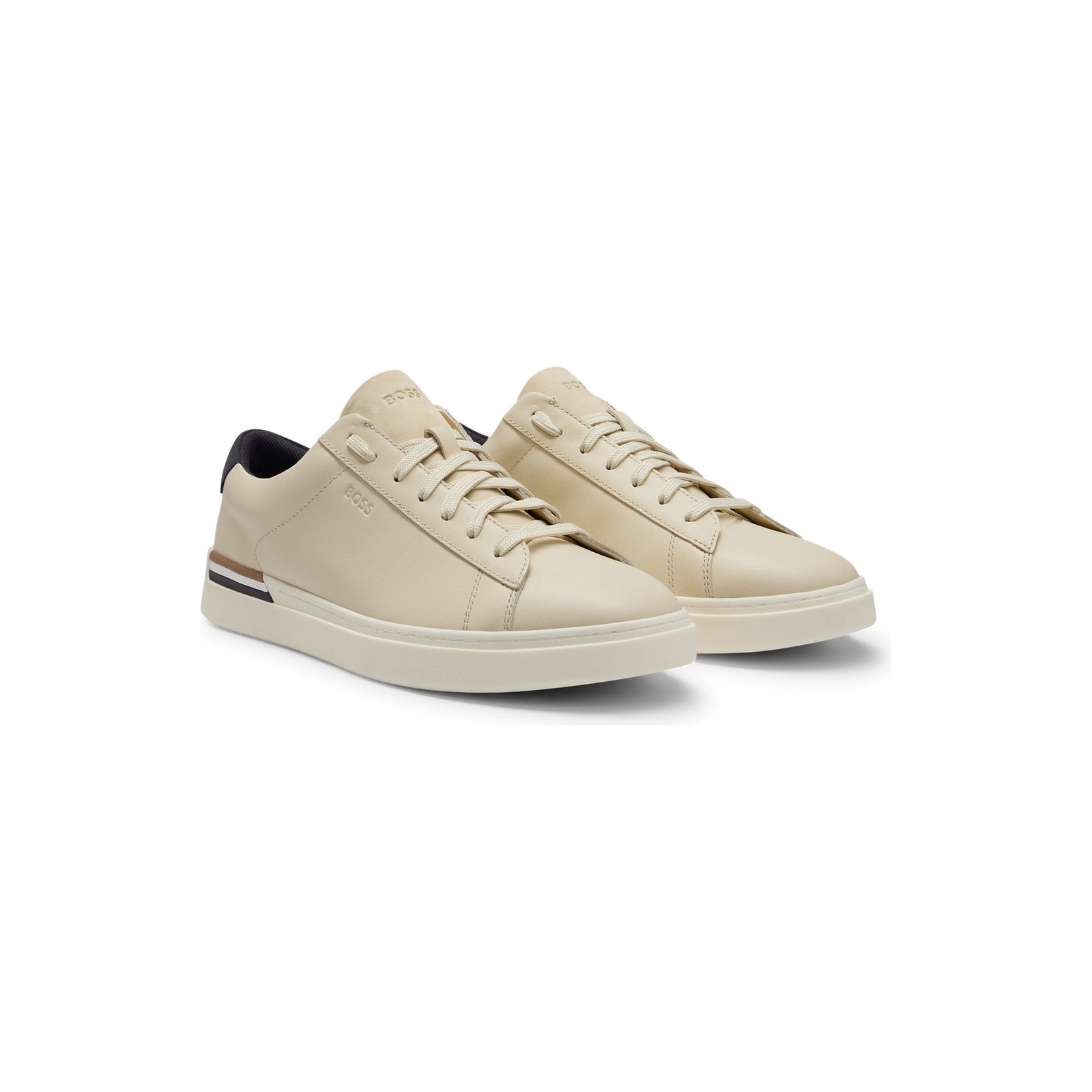BOSS LACE-UP SNEAKERS IN LEATHER AND NUBUCK WITH PREFORMED SOLE - Yooto