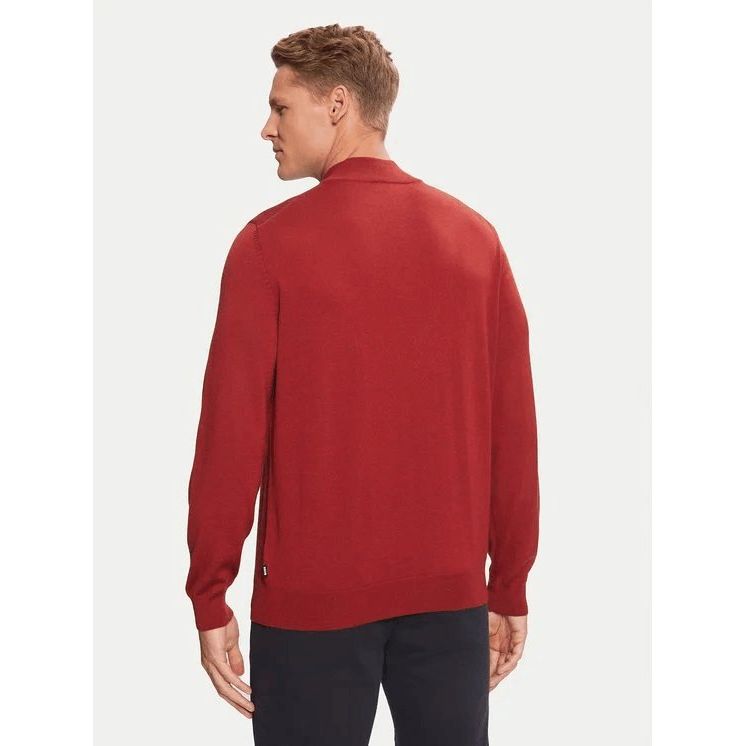 BOSS REGULAR-FIT ZIP-NECK SWEATER IN VIRGIN WOOL