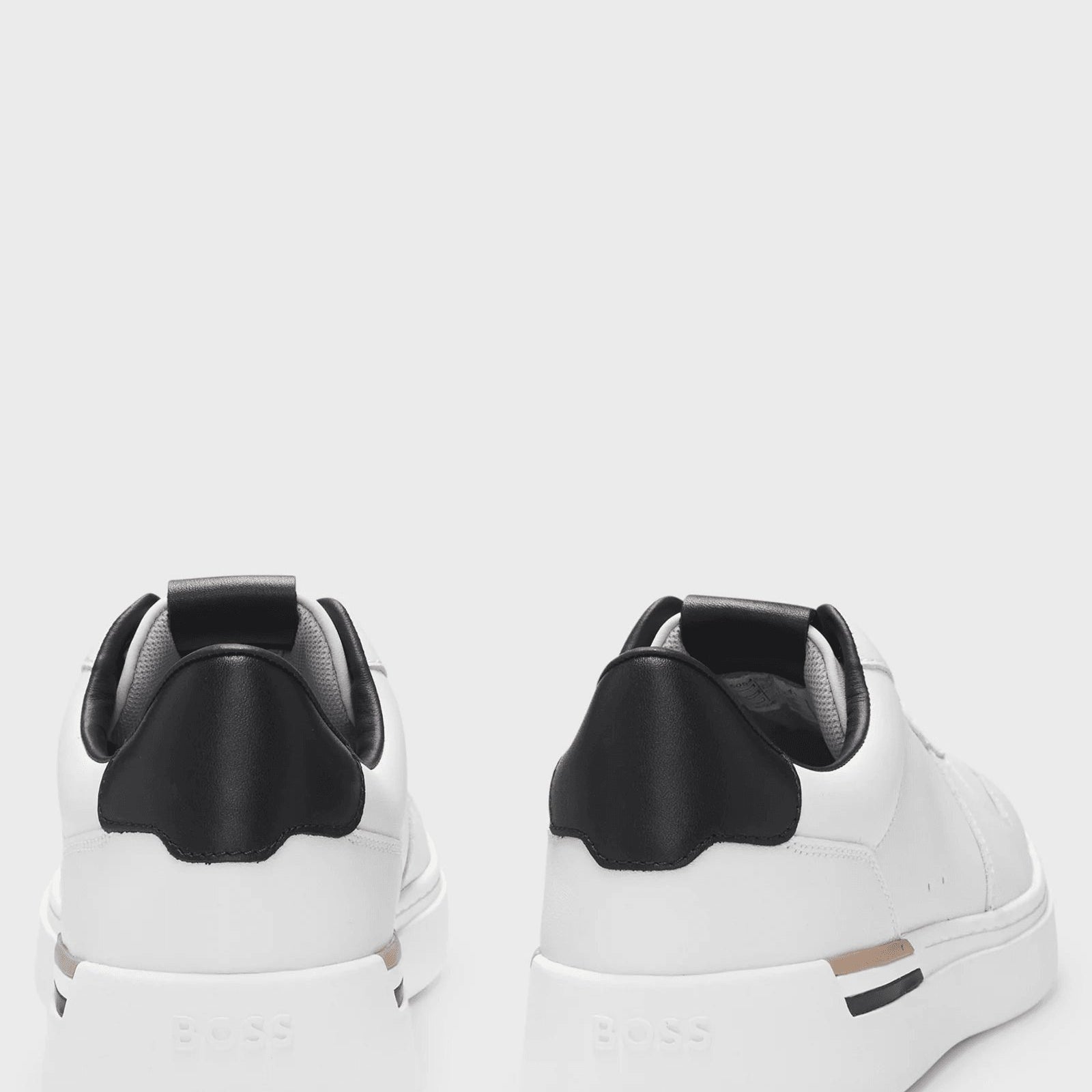 BOSS Leather trainers with signature-stripe details