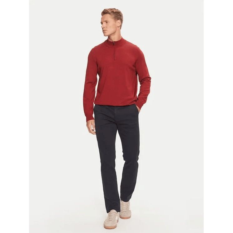 BOSS REGULAR-FIT ZIP-NECK SWEATER IN VIRGIN WOOL