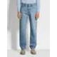 ZEGNA BLUE BLEACHED COTTON ROCCIA JEANS