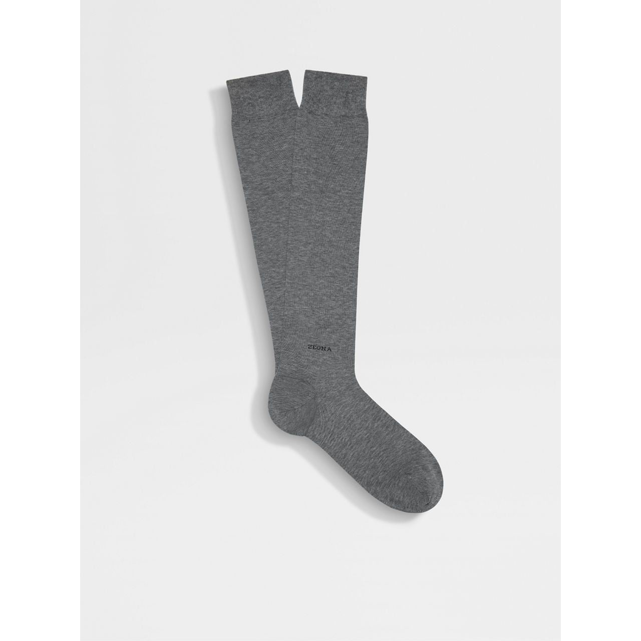 ZEGNA GREY COTTON BLEND SOCKS