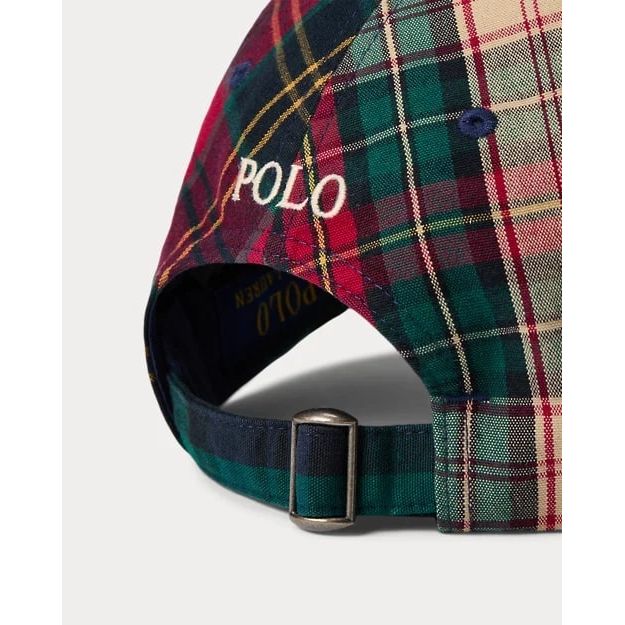 RALPH LAUREN Plaid Oxford Ball Cap