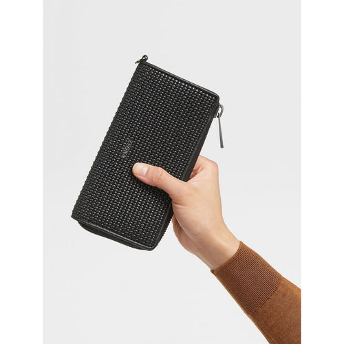 Load image into Gallery viewer, ZEGNA BLACK PELLETESSUTA™ LEATHER CONTINENTAL PHONE WALLET
