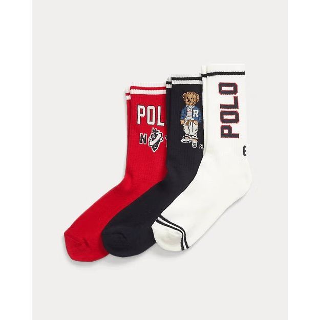 RALPH LAUREN Polo Bear Crew Sock 3-Pack Gift Set