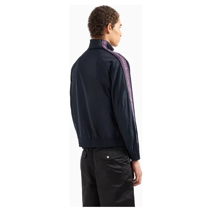 EMPORIO ARMANI FULL-ZIP BLOUSON IN LIGHT NYLON WITH LOGO TAPE