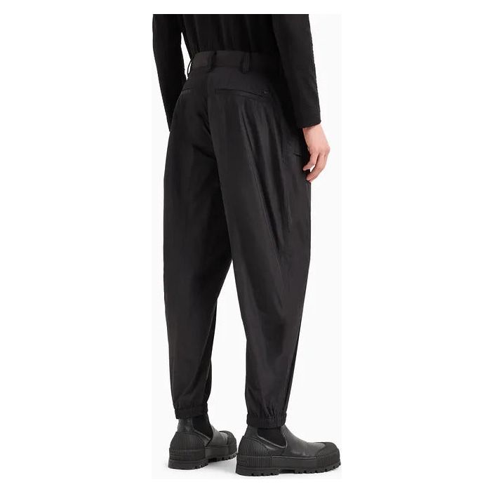 EMPORIO ARMANI LIGHTWEIGHT NYLON TROUSERS WITH STRETCH ANKLE CUFFS - Yooto