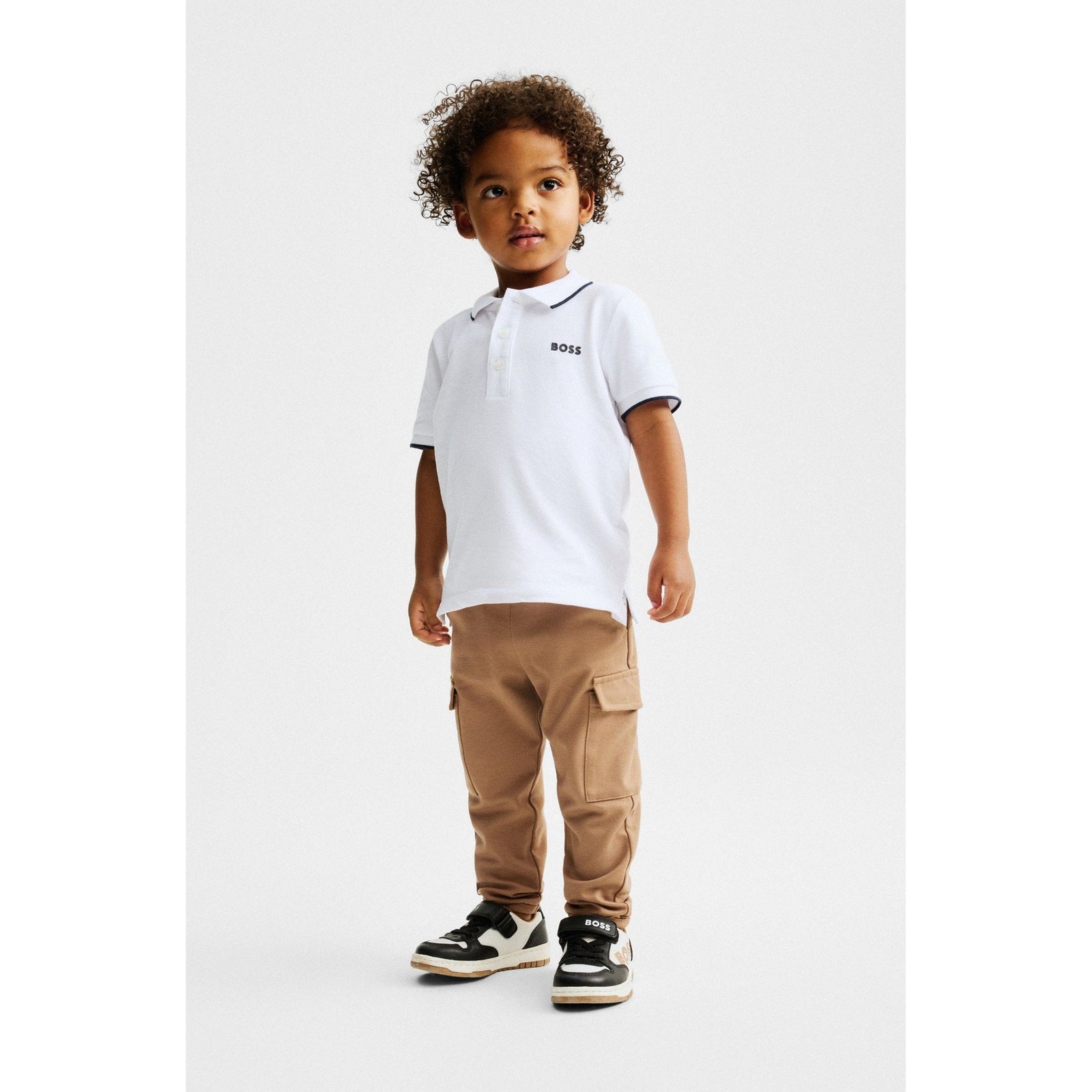 BOSS KIDS KIDS' CARGO TROUSERS IN STRETCH PIQUÉ - Yooto