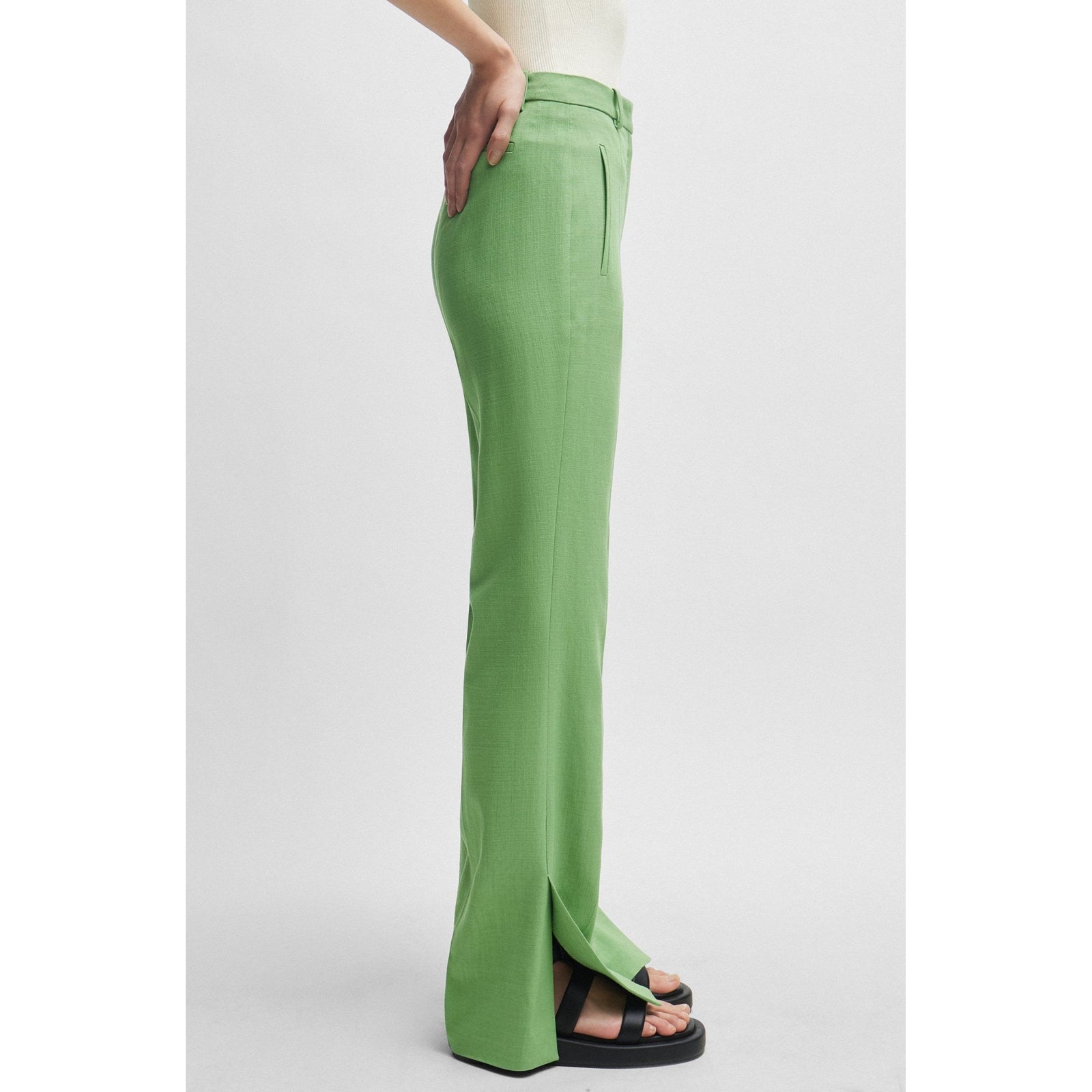BOSS SLIM FIT TROUSERS WITH FLARED LEG IN STRETCH MATERIAL - Yooto