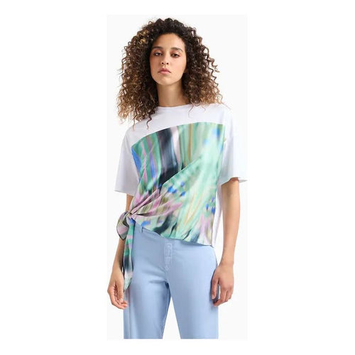 Load image into Gallery viewer, EMPORIO ARMANI ASV ORGANIC-JERSEY T-SHIRT WITH MULTICOLOURED INSERT - Yooto
