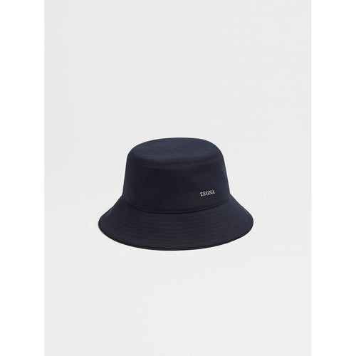 Load image into Gallery viewer, ZEGNA NAVY BLUE COTTON AND WOOL BUCKET HAT
