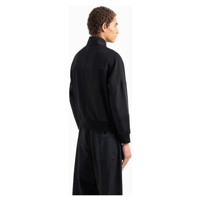 EMPORIO ARMANI CANNETÉ FABRIC BLOUSON WITH ZIP