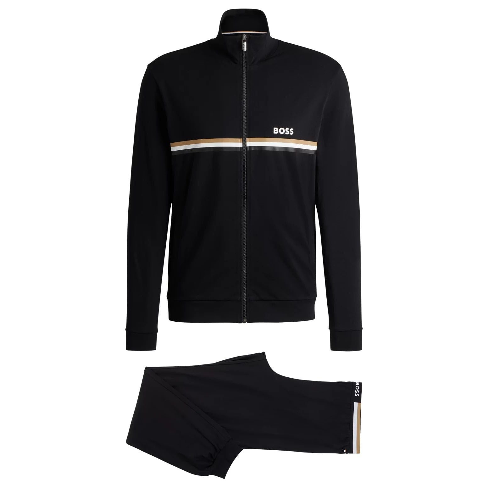 BOSS STRETCH-COTTON REGULAR-FIT TRACKSUIT WITH SIGNATURE DETAILS - Yooto